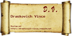Draskovich Vince névjegykártya
